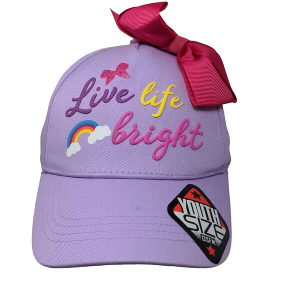 Nickelodeon Girl's JoJo Siwa Strapback Hat Purple OSFM Bow W/Sticker - Picture 1 of 10